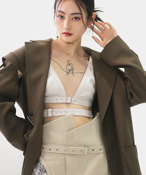 Split Layered Buckle Jacket